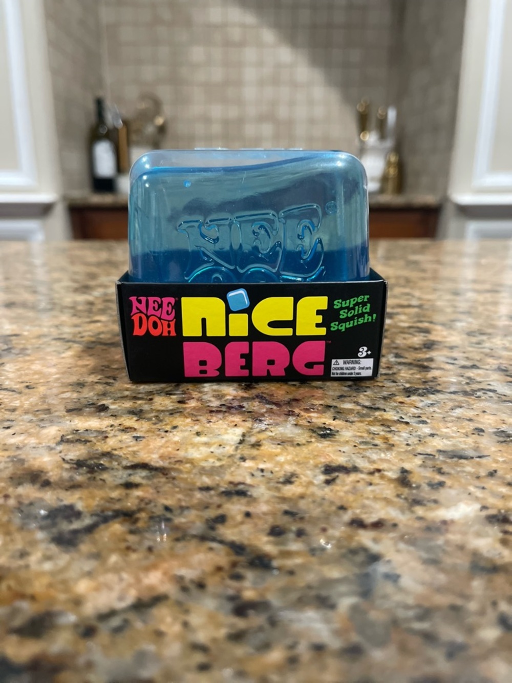 NeeDoh Nice Berg Super Solid Squish - Blue Authentic Nee Doh large cube.